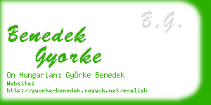 benedek gyorke business card