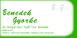 benedek gyorke business card